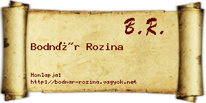 Bodnár Rozina névjegykártya