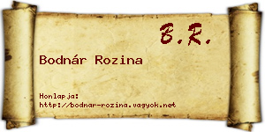Bodnár Rozina névjegykártya