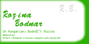 rozina bodnar business card